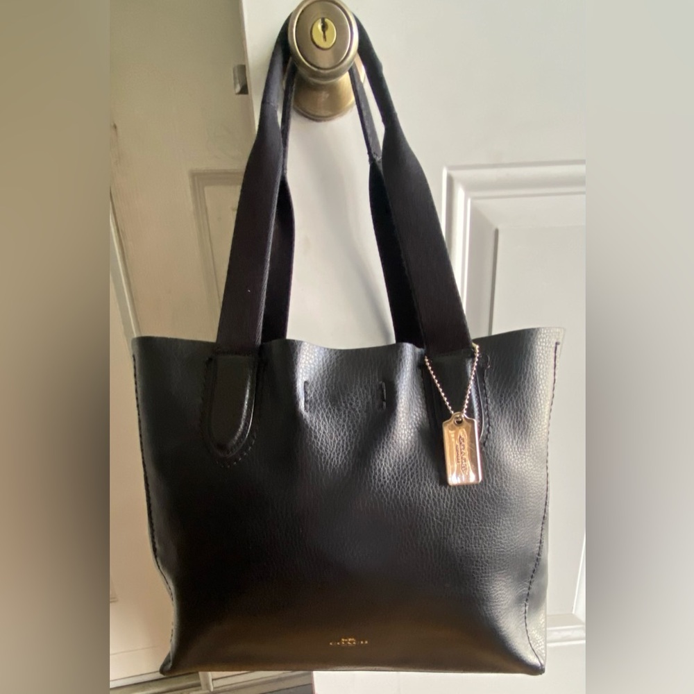 Coach derby Black Leather Tote Bag
